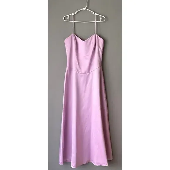 Nicole Miller sz 12 Pink spaghetti strap formal gown dress - Picture 1 of 10